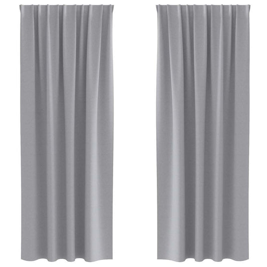 Blackout Curtains with Rings 2 pcs Light Grey 245 x 140 cm