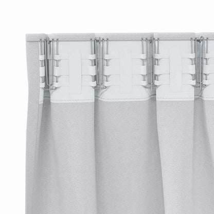Blackout Curtains with Rings 2 pcs Pale Grey 225 x 140 cm