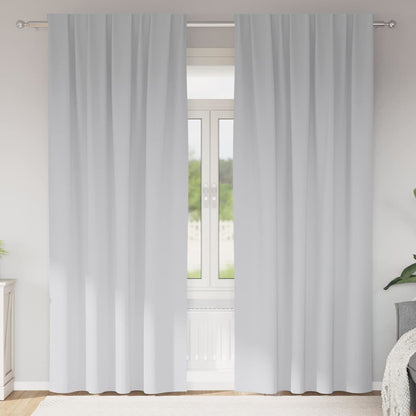 Blackout Curtains with Rings 2 pcs Pale Grey 225 x 140 cm