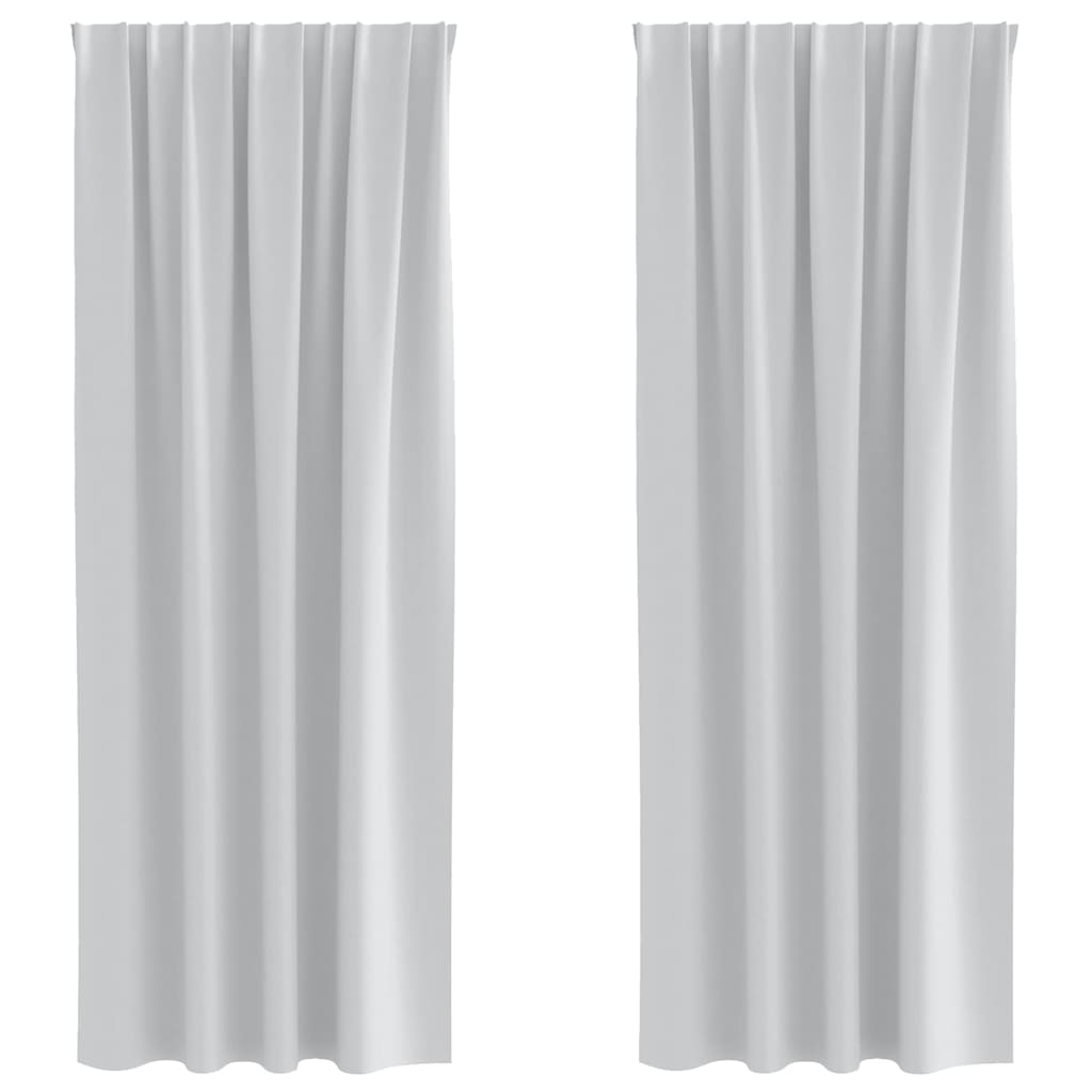 Blackout Curtains with Rings 2 pcs Pale Grey 225 x 140 cm