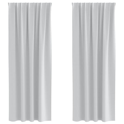 Blackout Curtains with Rings 2 pcs Pale Grey 245 x 140 cm