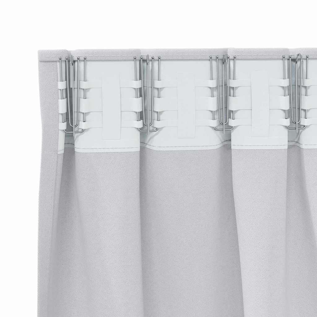 Blackout Curtains with Rings 2 pcs Pale Grey 260 x 140 cm