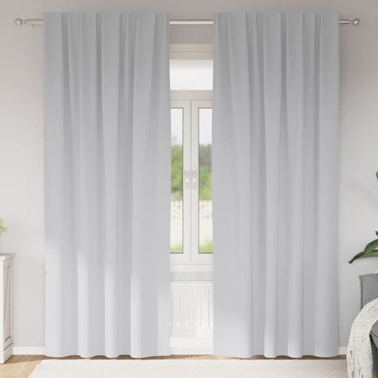 Blackout Curtains with Rings 2 pcs Pale Grey 260 x 140 cm