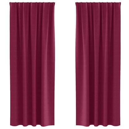 Blackout Curtains with Rings 2 pcs Wine Red 225 x 140 cm
