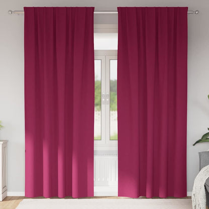 Blackout Curtains with Rings 2 pcs Wine Red 245 x 140 cm