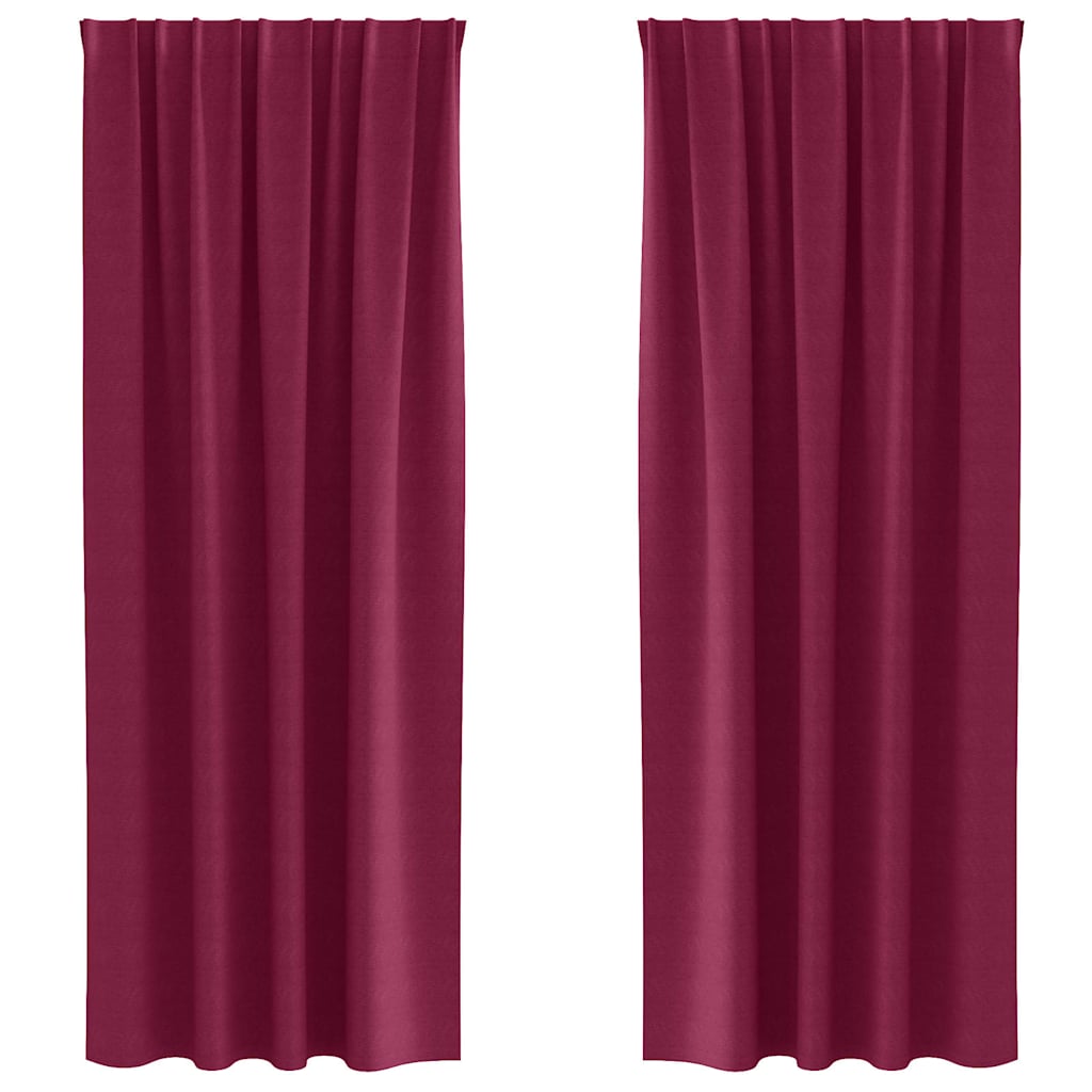 Blackout Curtains with Rings 2 pcs Wine Red 245 x 140 cm