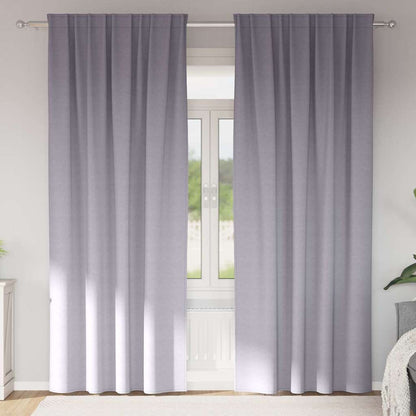 Blackout Curtains with Rings 2 pcs Metal Grey 245 x 140 cm