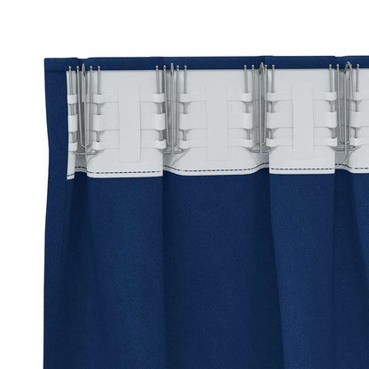 Blackout Curtains with Rings 2 pcs Dark Blue 140 x 140 cm