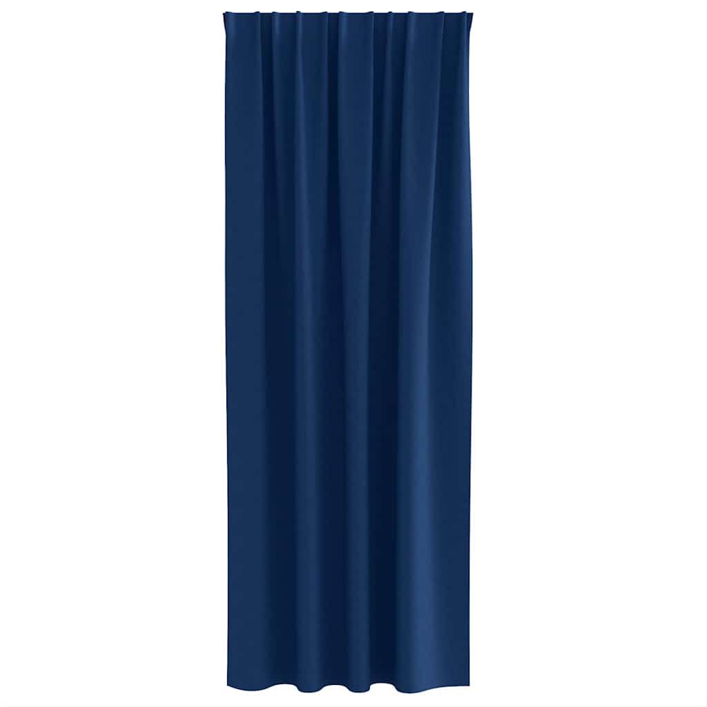 Blackout Curtains with Rings 2 pcs Dark Blue 225 x 140 cm
