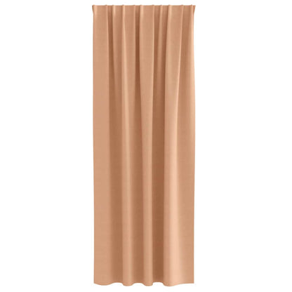 Blackout Curtains with Rings 2 pcs Light Brown 245 x 140 cm