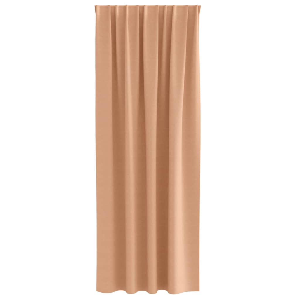 Blackout Curtains with Rings 2 pcs Light Brown 260 x 140 cm
