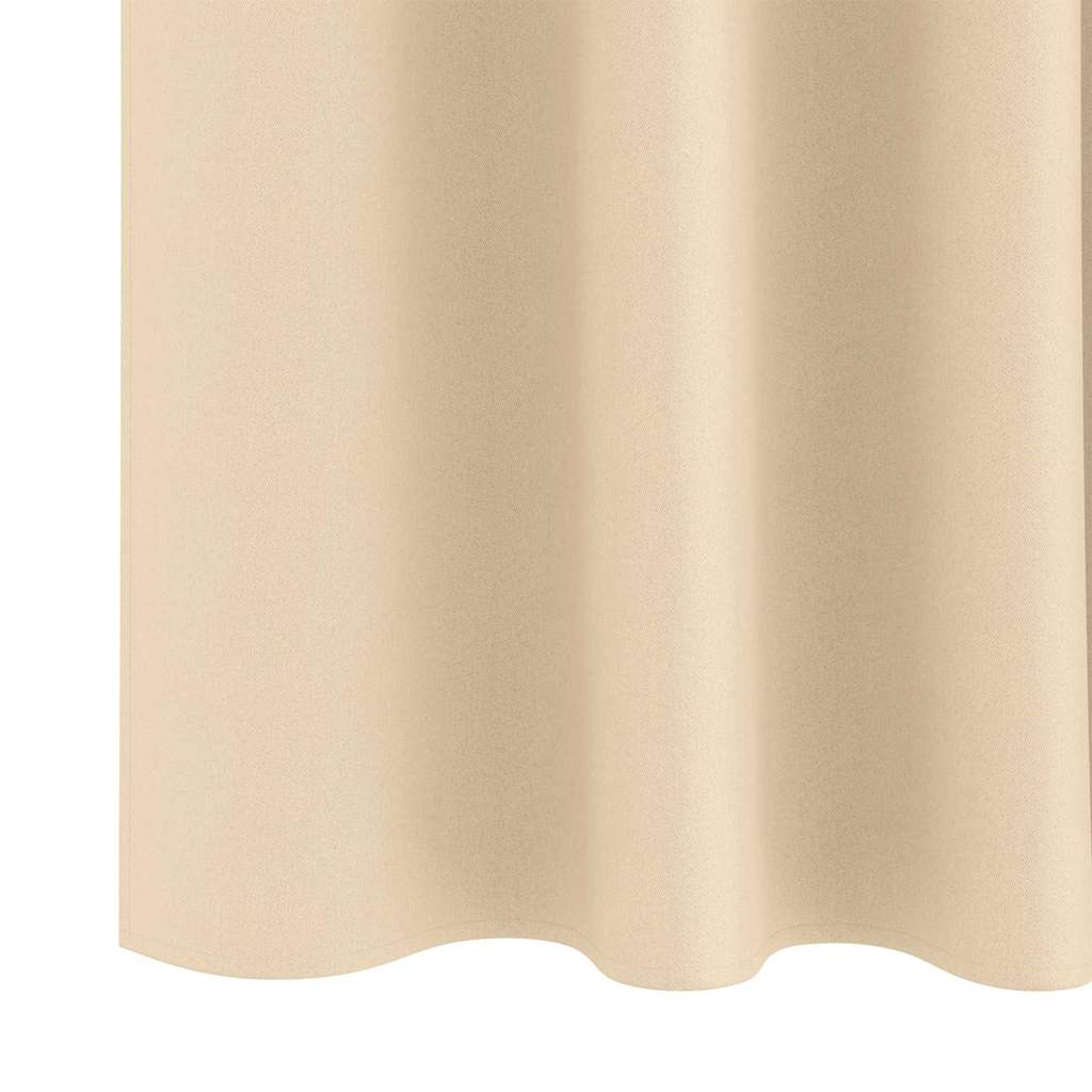 Blackout Curtains with Rings 2 pcs Cream 225 x 140 cm Polyester