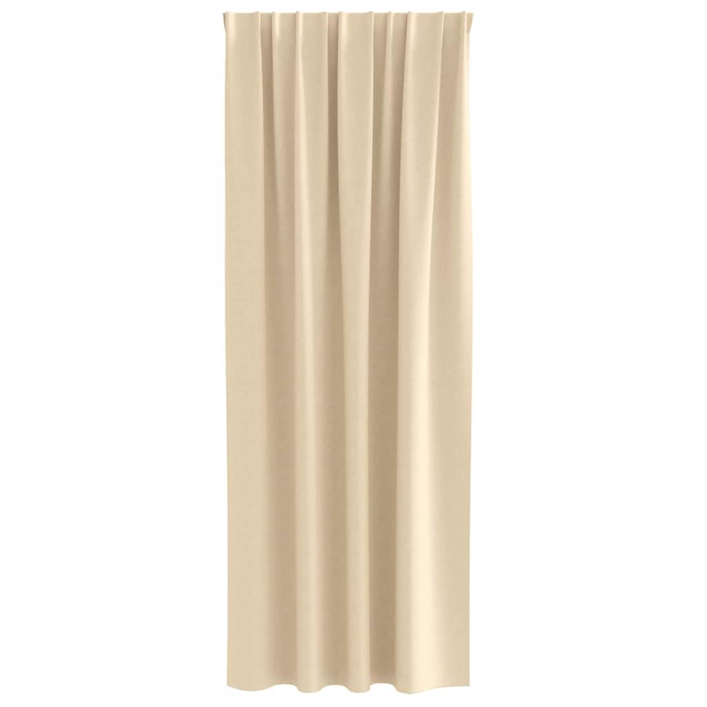 Blackout Curtains with Rings 2 pcs Cream 225 x 140 cm Polyester