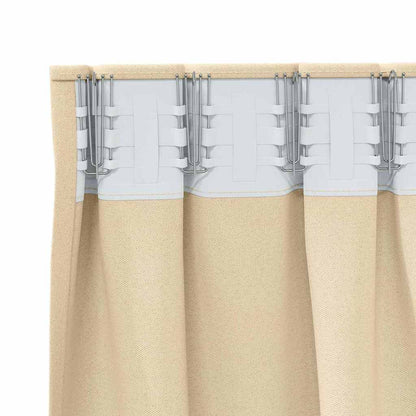 Blackout Curtains with Rings 2 pcs Cream 245 x 140 cm Polyester