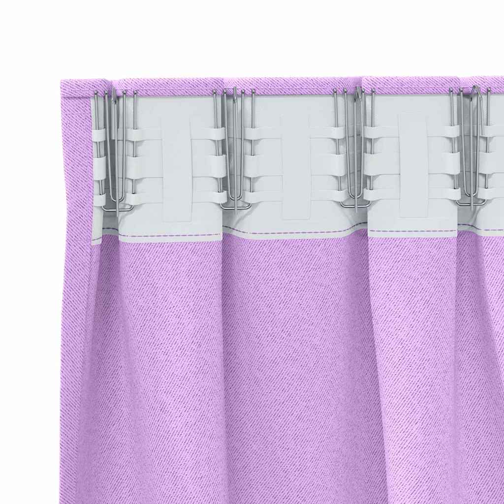 Blackout Curtains with Rings 2 pcs Purple 175 x 140 cm