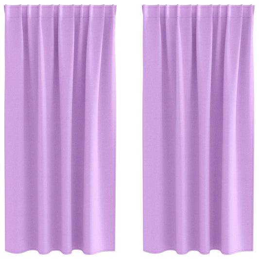 Blackout Curtains with Rings 2 pcs Purple 175 x 140 cm