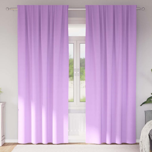 Blackout Curtains with Rings 2 pcs Purple 225 x 140 cm