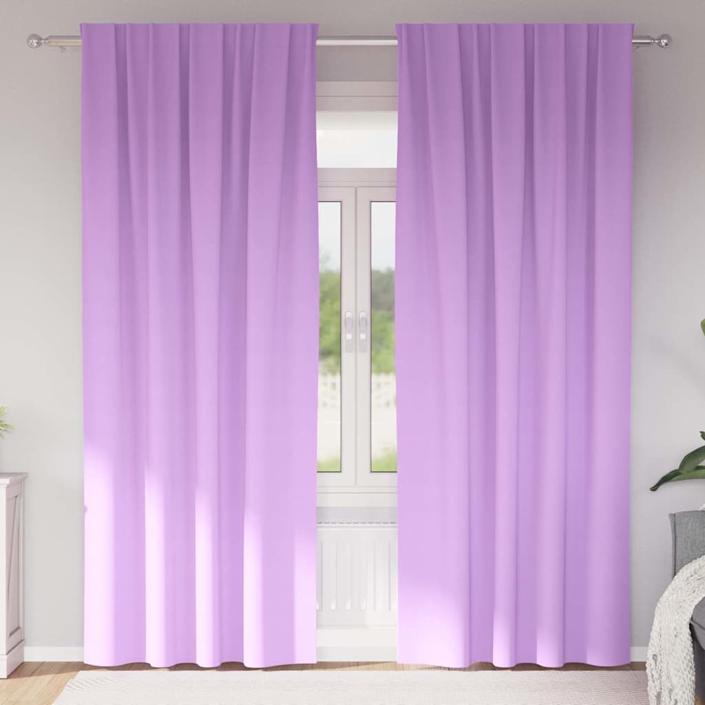 Blackout Curtains with Rings 2 pcs Purple 245 x 140 cm