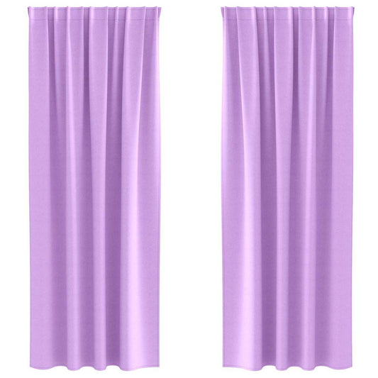 Blackout Curtains with Rings 2 pcs Purple 260 x 140 cm