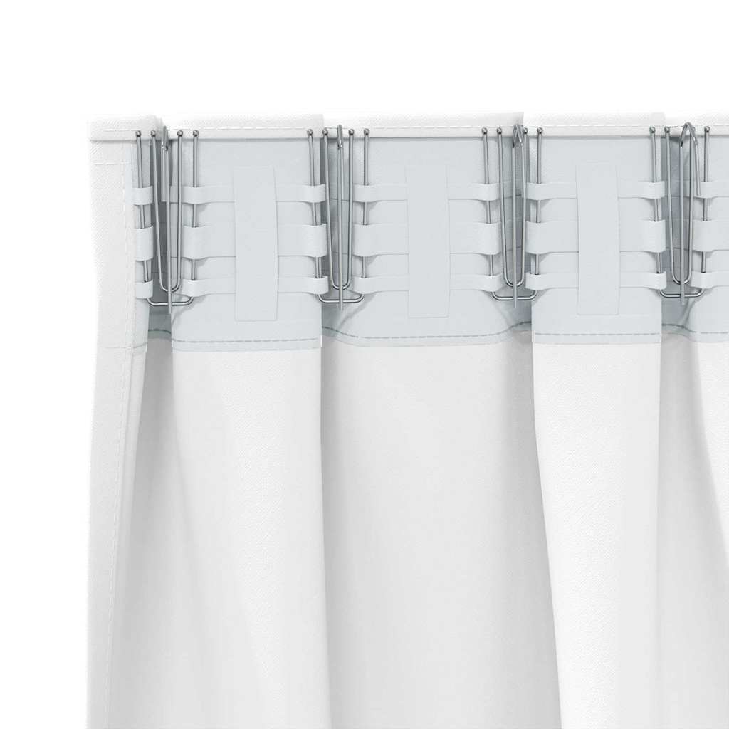 Blackout Curtains with Rings 2 pcs Bright White 175 x 140 cm