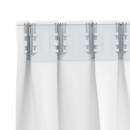 Blackout Curtains with Rings 2 pcs Bright White 175 x 140 cm