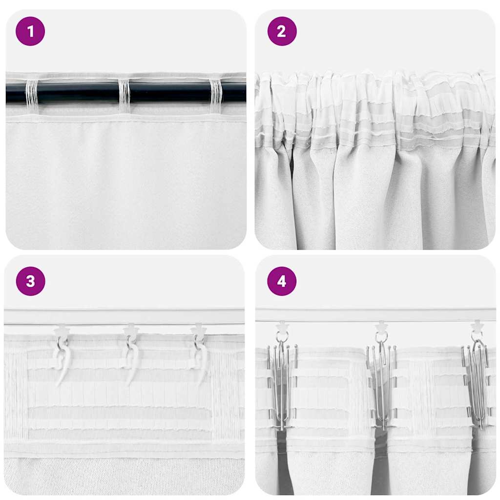 Blackout Curtains with Rings 2 pcs Bright White 175 x 140 cm