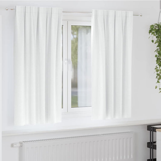 Blackout Curtains with Rings 2 pcs Bright White 175 x 140 cm