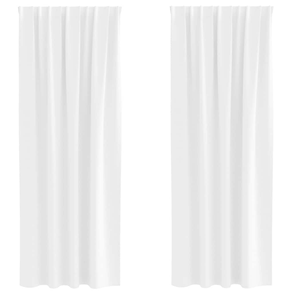 Blackout Curtains with Rings 2 pcs Pure White 225 x 140 cm