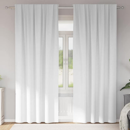 Blackout Curtains with Rings 2 pcs Pure White 245 x 140 cm