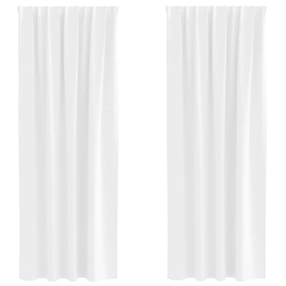 Blackout Curtains with Rings 2 pcs Pure White 245 x 140 cm
