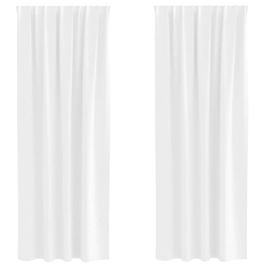 Blackout Curtains with Rings 2 pcs Pure White 245 x 140 cm