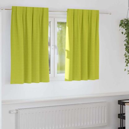 Blackout Curtains with Rings 2 pcs Green 140 x 140 cm Polyester