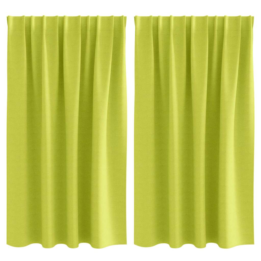 Blackout Curtains with Rings 2 pcs Green 140 x 140 cm Polyester