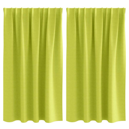 Blackout Curtains with Rings 2 pcs Green 140 x 140 cm Polyester