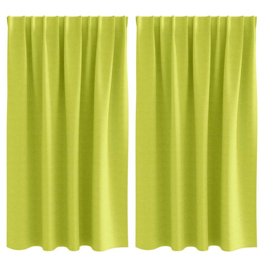 Blackout Curtains with Rings 2 pcs Green 140 x 140 cm Polyester