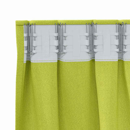 Blackout Curtains with Rings 2 pcs Green 175 x 140 cm Polyester