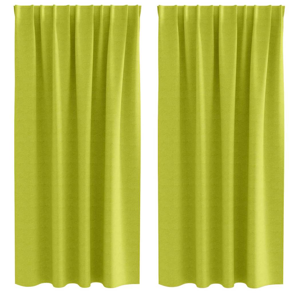 Blackout Curtains with Rings 2 pcs Green 175 x 140 cm Polyester