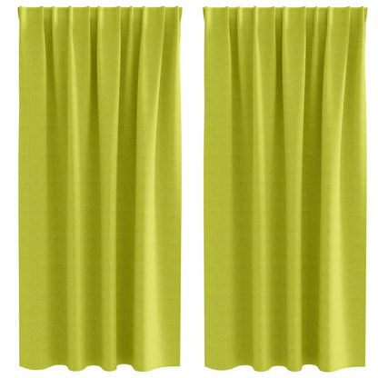 Blackout Curtains with Rings 2 pcs Green 175 x 140 cm Polyester