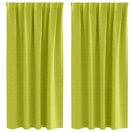 Blackout Curtains with Rings 2 pcs Green 175 x 140 cm Polyester