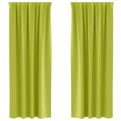 Blackout Curtains with Rings 2 pcs Green 245 x 140 cm Polyester
