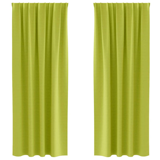 Blackout Curtains with Rings 2 pcs Green 245 x 140 cm Polyester