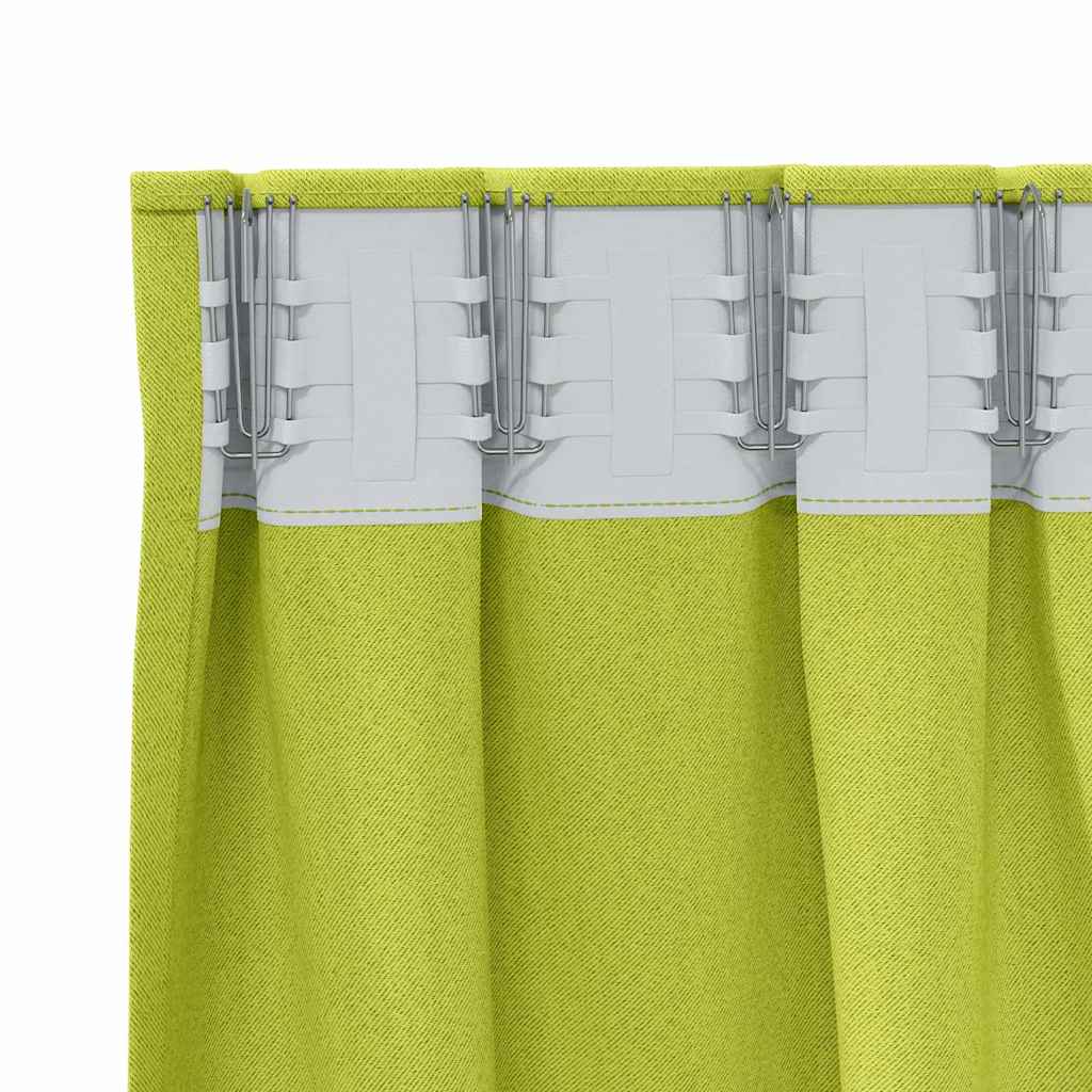 Blackout Curtains with Rings 2 pcs Green 260 x 140 cm Polyester
