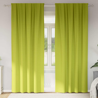 Blackout Curtains with Rings 2 pcs Green 260 x 140 cm Polyester