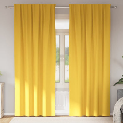 Blackout Curtains with Rings 2 pcs Mustard Yellow 225 x 140 cm