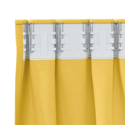 Blackout Curtains with Rings 2 pcs Mustard Yellow 260 x 140 cm