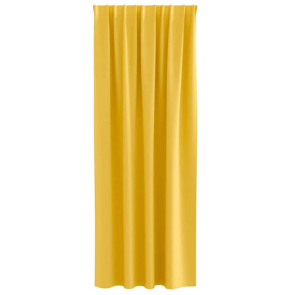 Blackout Curtains with Rings 2 pcs Mustard Yellow 260 x 140 cm