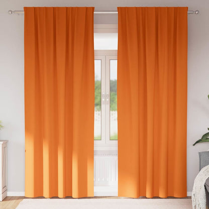 Blackout Curtains with Rings 2 pcs Bright Orange 225 x 140 cm