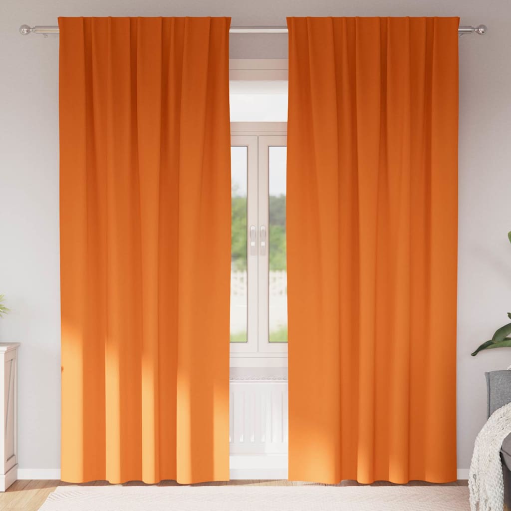 Blackout Curtains with Rings 2 pcs Bright Orange 245 x 140 cm