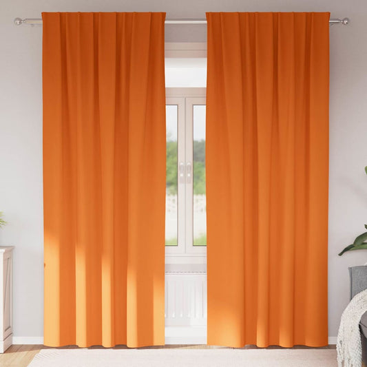 Blackout Curtains with Rings 2 pcs Bright Orange 245 x 140 cm
