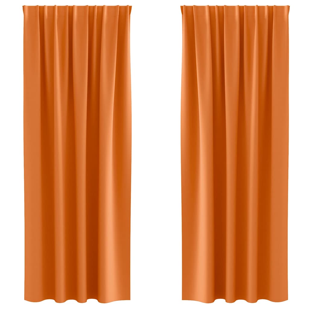 Blackout Curtains with Rings 2 pcs Bright Orange 245 x 140 cm